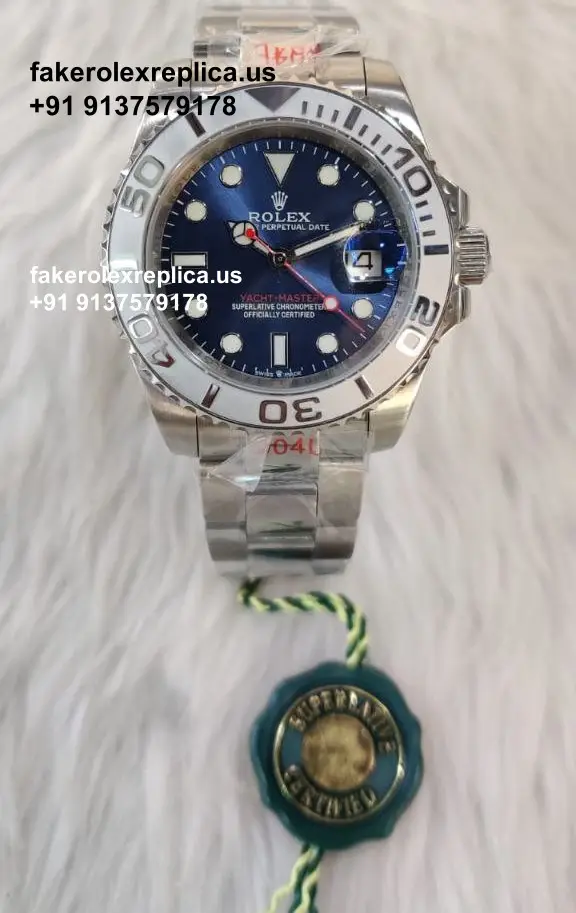 Rolex Yacht Master Rhodium Blue Dial Replica Watch | Ref.126622